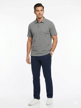 Weatherproof Vintage Men's Short Sleeve Gray Polo Shirt Size XL
